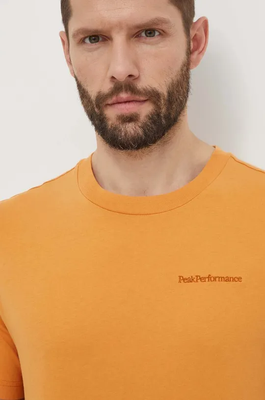 πορτοκαλί Βαμβακερό μπλουζάκι Peak Performance