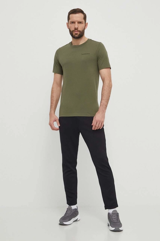 Peak Performance t-shirt in cotone verde