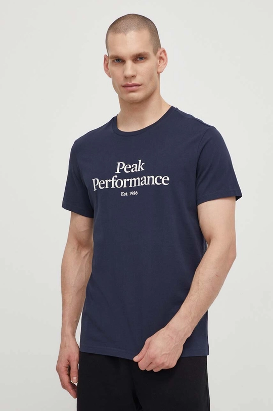 granatowy Peak Performance t-shirt bawełniany