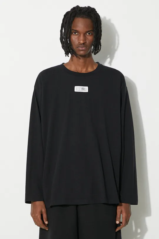 μαύρο Βαμβακερή μπλούζα με μακριά μανίκια MM6 Maison Margiela Ανδρικά