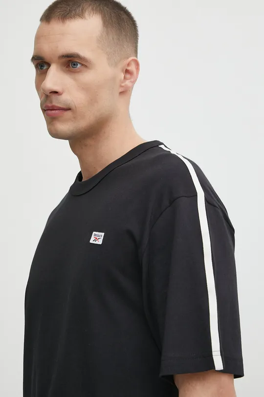 czarny Reebok t-shirt bawełniany Court Sport