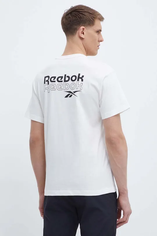 μπεζ Βαμβακερό μπλουζάκι Reebok Brand Proud Ανδρικά