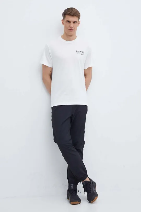 Βαμβακερό μπλουζάκι Reebok Brand Proud μπεζ