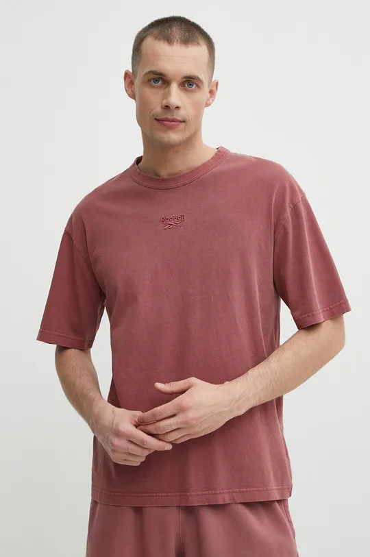 różowy Reebok t-shirt bawełniany Męski