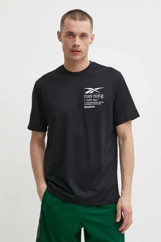 czarny Reebok t-shirt Męski