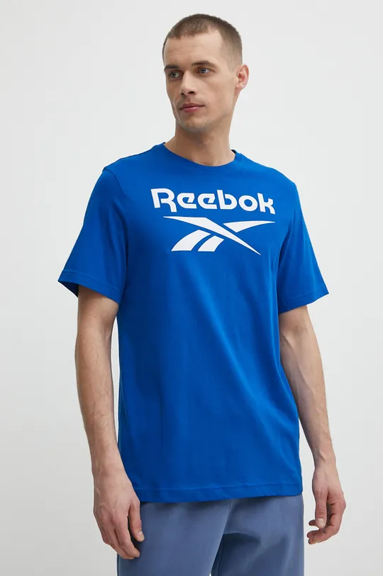 голубой Хлопковая футболка Reebok Identity