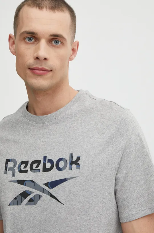 серый Хлопковая футболка Reebok