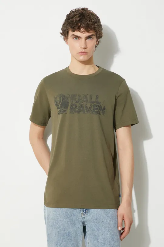 зелен Тениска Fjallraven Lush Logo T-shirt M Чоловічий