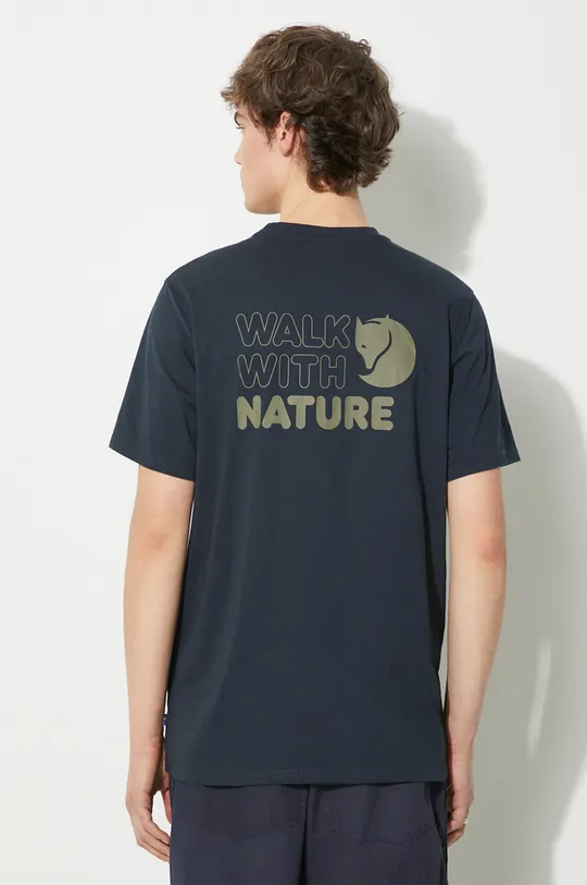 granatowy Fjallraven t-shirt Walk With Nature T-shirt M Męski