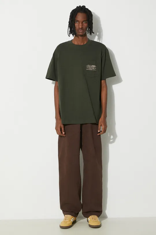 Filson t-shirt bawełniany Embroidered Pocket zielony