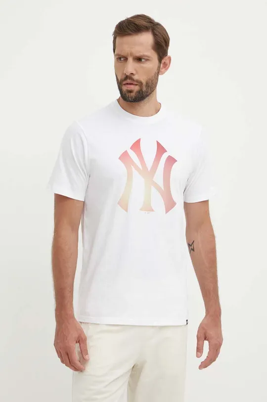 белый Хлопковая футболка 47 brand MLB New York Yankees Мужской