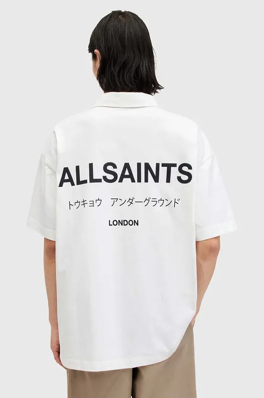 bijela Pamučna polo majica AllSaints UNDERGROUND SS POLO