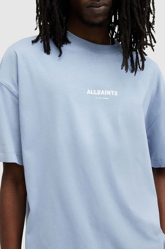 Bombažna kratka majica AllSaints SUBVERSE SS CREW modra