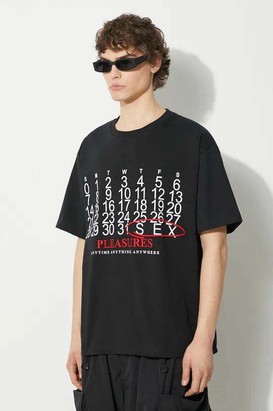 μαύρο Βαμβακερό μπλουζάκι PLEASURES Calendar Heavyweight T-Shirt