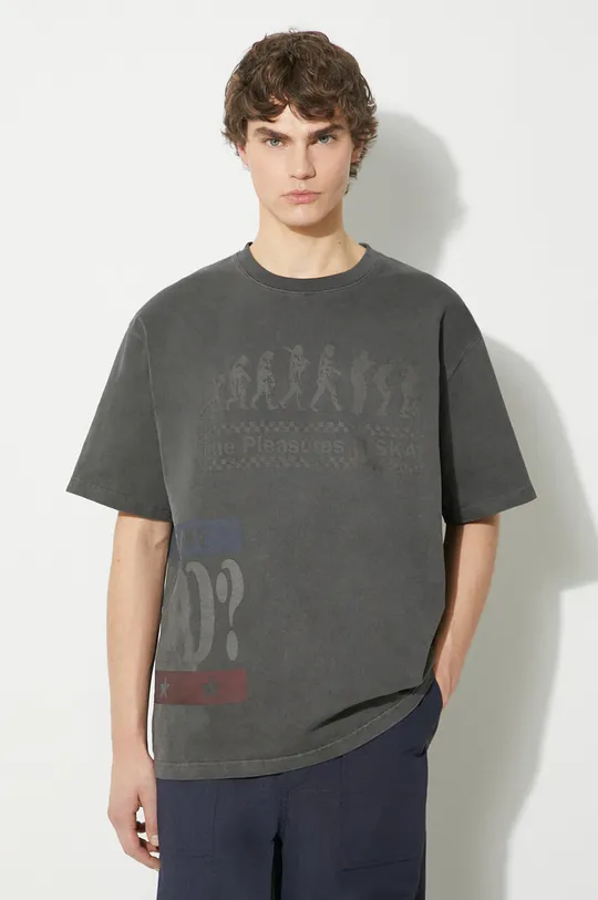 gray PLEASURES cotton t-shirt Evolution Heavyweight T-Shirt Men’s