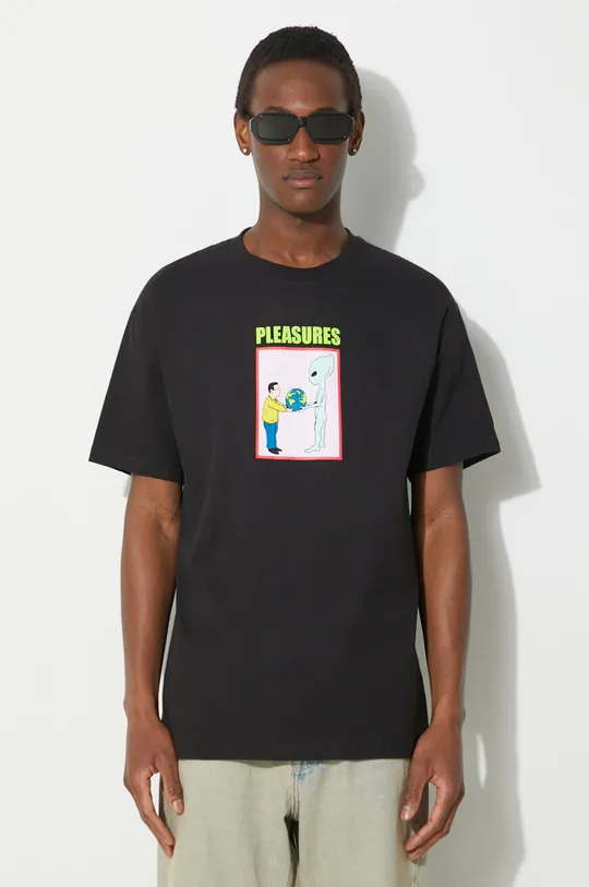 black PLEASURES cotton t-shirt Gift Men’s