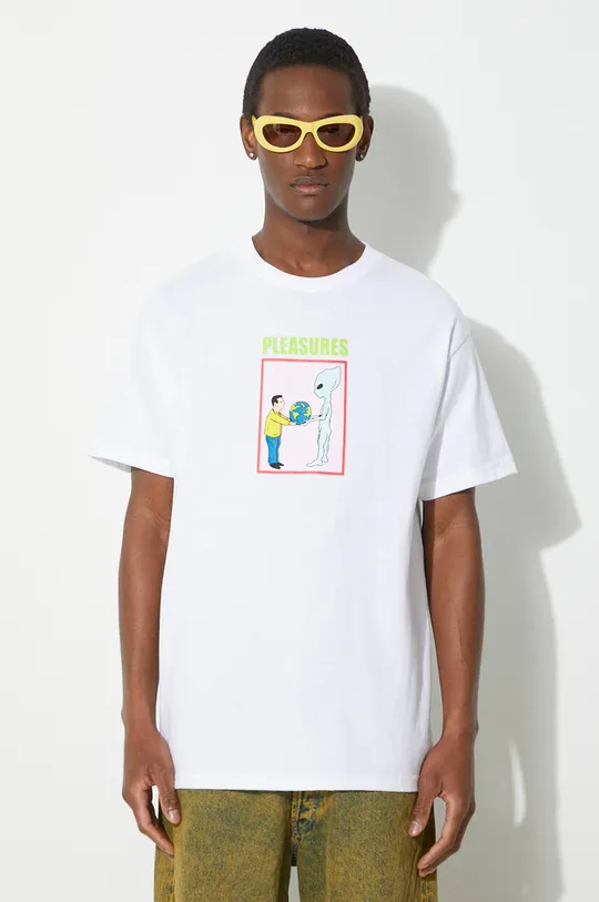 white PLEASURES cotton t-shirt Gift Men’s
