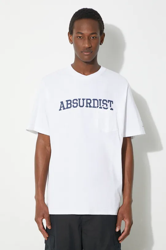 alb Engineered Garments tricou din bumbac Printed Cross Crew Neck T-shirt De bărbați