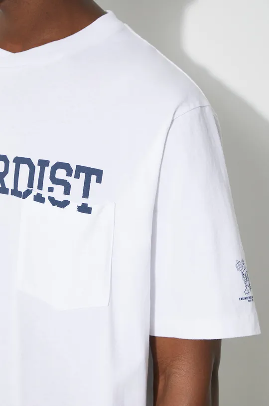 бял Памучна тениска Engineered Garments Printed Cross Crew Neck T-shirt