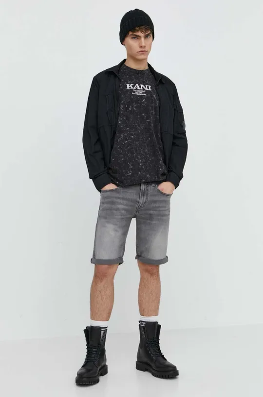 Βαμβακερό μπλουζάκι Karl Kani μαύρο