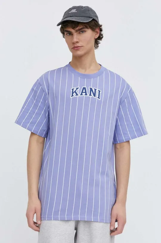 fioletowy Karl Kani t-shirt bawełniany Męski