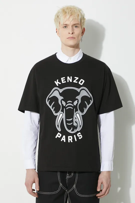 μαύρο Βαμβακερό μπλουζάκι Kenzo Oversized T-Shirt Ανδρικά