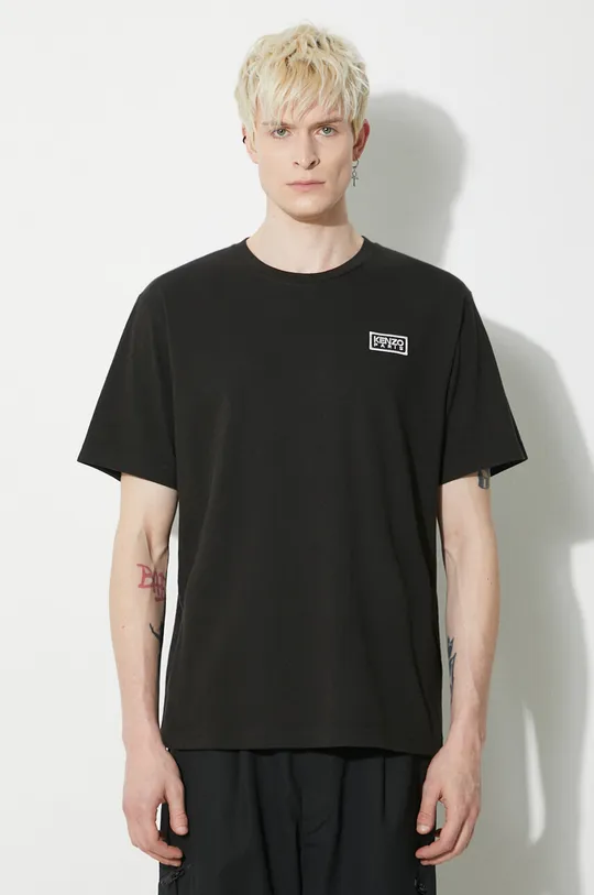 černá Bavlněné tričko Kenzo Bicolor KP Classic T-Shirt Pánský
