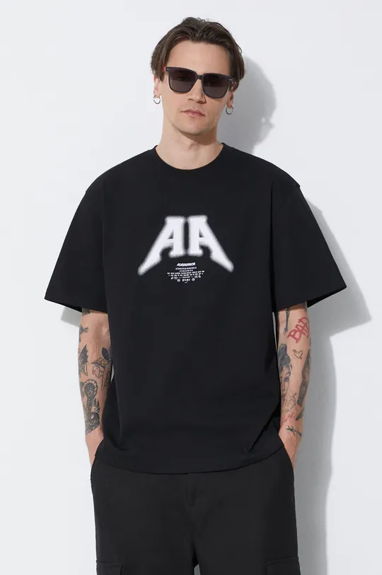 czarny Ader Error t-shirt Nolc Logo Męski