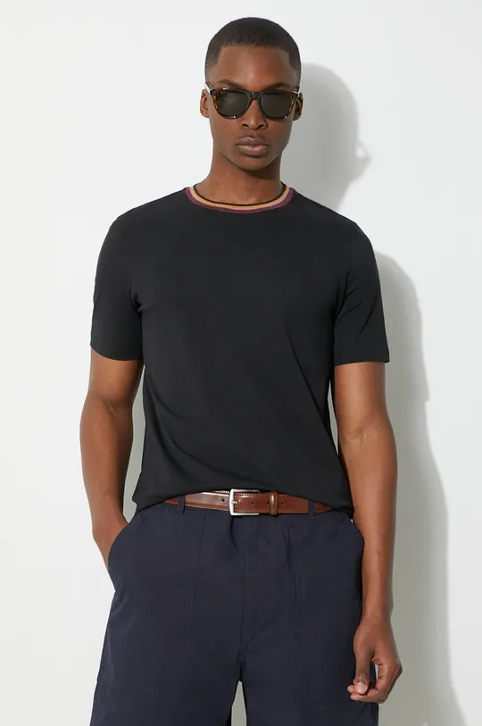 μαύρο Βαμβακερό μπλουζάκι Paul Smith Ανδρικά
