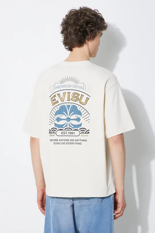 Evisu t-shirt bawełniany Kamon hotfix Tee 100 % Bawełna