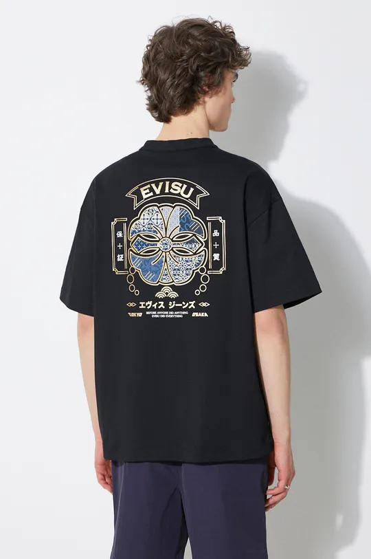 Evisu t-shirt bawełniany Seagull Print + Kamon Appliqué Tee 100 % Bawełna