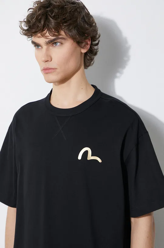 Βαμβακερό μπλουζάκι Evisu Seagull Print + Kamon Appliqué Tee Ανδρικά