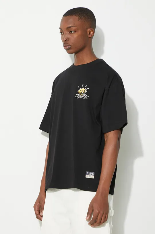 czarny Evisu t-shirt bawełniany Diamond/Daruma Printed