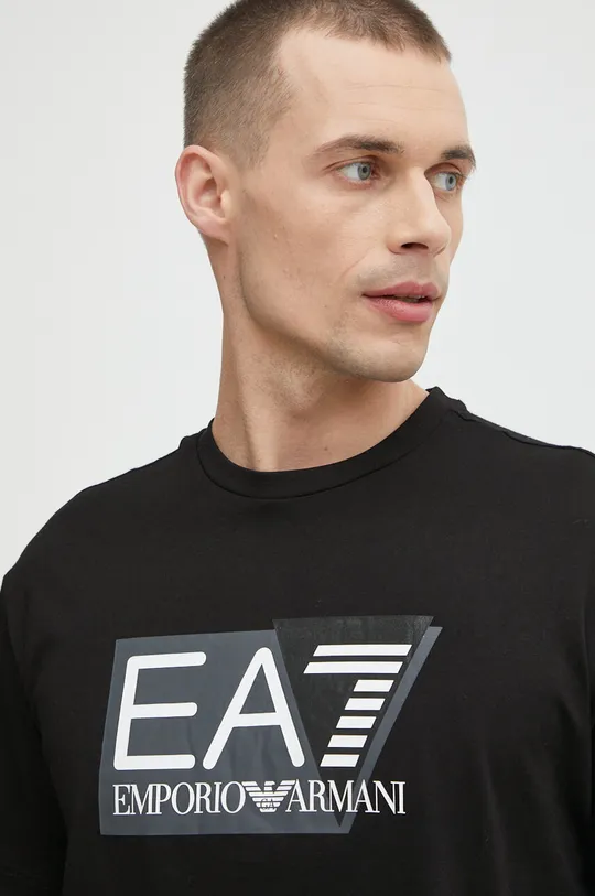 crna Pamučna majica EA7 Emporio Armani