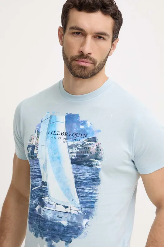 niebieski Vilebrequin t-shirt bawełniany PORTISOL Męski