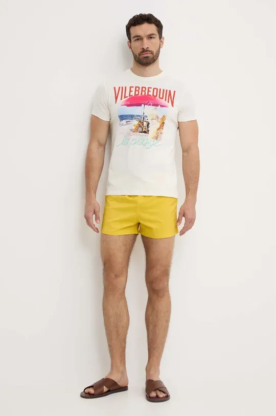 Vilebrequin t-shirt bawełniany PORTISOL beżowy