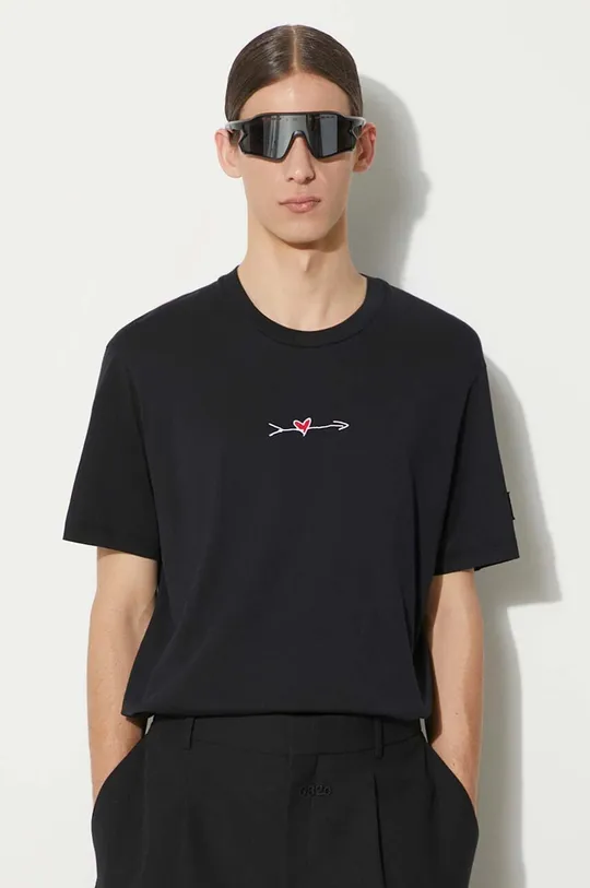 μαύρο Βαμβακερό μπλουζάκι Neil Barrett Slim Cupid Ανδρικά