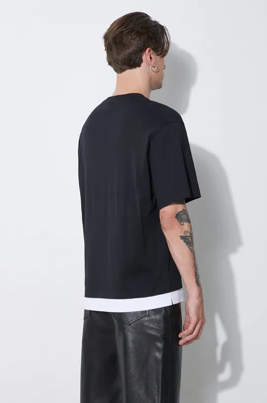 Neil Barrett t-shirt in cotone Slim Dropped Shoulder Bicolor 100% Cotone
