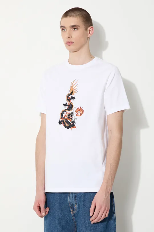 λευκό Βαμβακερό μπλουζάκι Maharishi Original Dragon