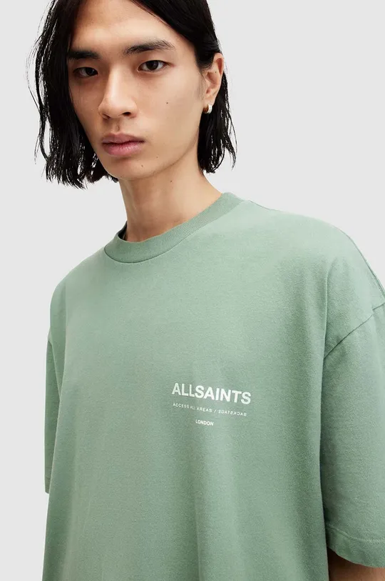 Хлопковая футболка AllSaints ACCESS SS CREW зелёный