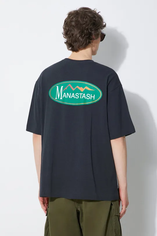 czarny Manastash t-shirt Hemp Original Logo Męski