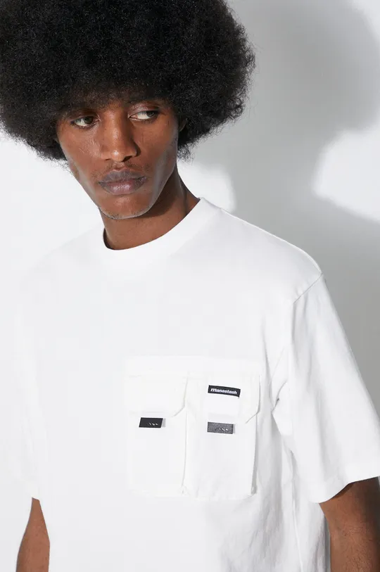 λευκό Βαμβακερό μπλουζάκι Manastash Disarmed Ανδρικά