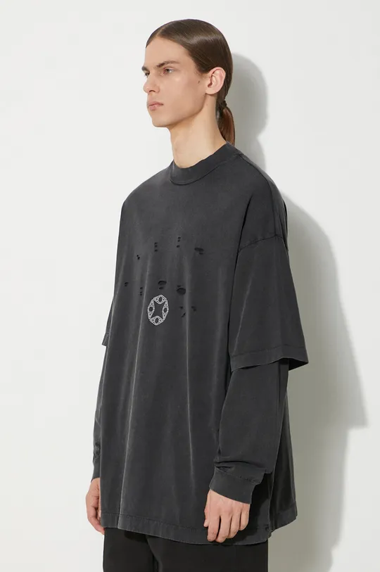 μαύρο Βαμβακερή μπλούζα με μακριά μανίκια 1017 ALYX 9SM Double Sleeve Laser Cut Logo