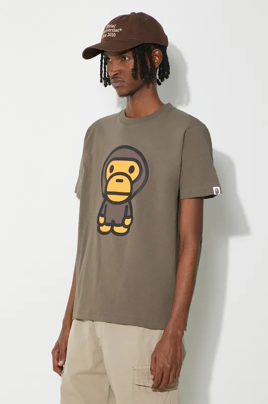 καφέ Βαμβακερό μπλουζάκι A Bathing Ape Big Baby Milo Tee