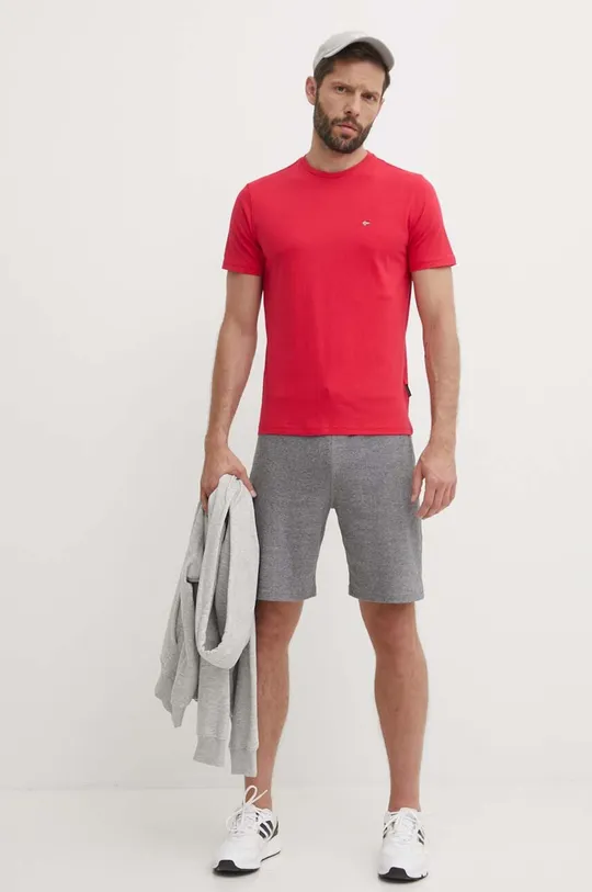 Napapijri t-shirt bawełniany SALIS czerwony