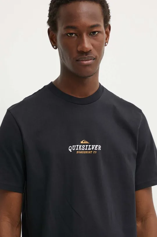 μαύρο Βαμβακερό μπλουζάκι Quiksilver HIBISCUS