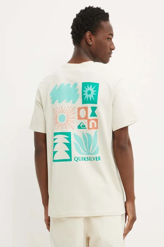 Quiksilver t-shirt bawełniany NATURAL FORMS beżowy