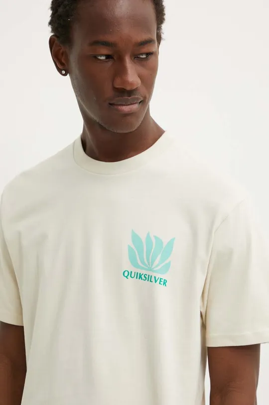 бежевый Хлопковая футболка Quiksilver NATURAL FORMS