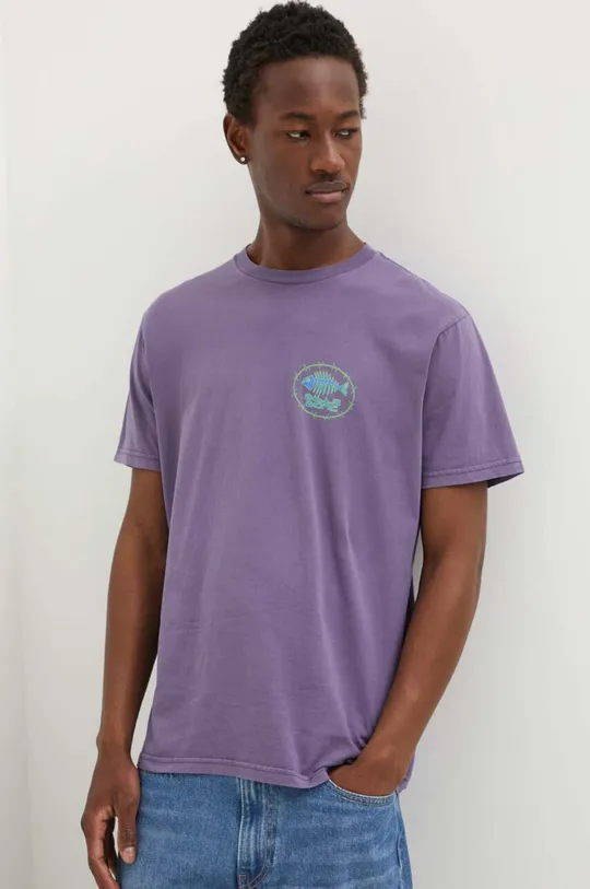 Billabong t-shirt bawełniany BONEZ fioletowy