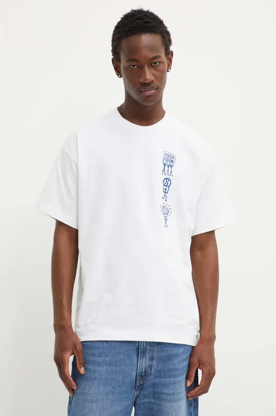 Βαμβακερό μπλουζάκι Billabong TRIBES λευκό